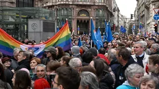 Protesters Rally for the Fourth Week Against Hungary's Law Banning LGBTQ+ Pride Events